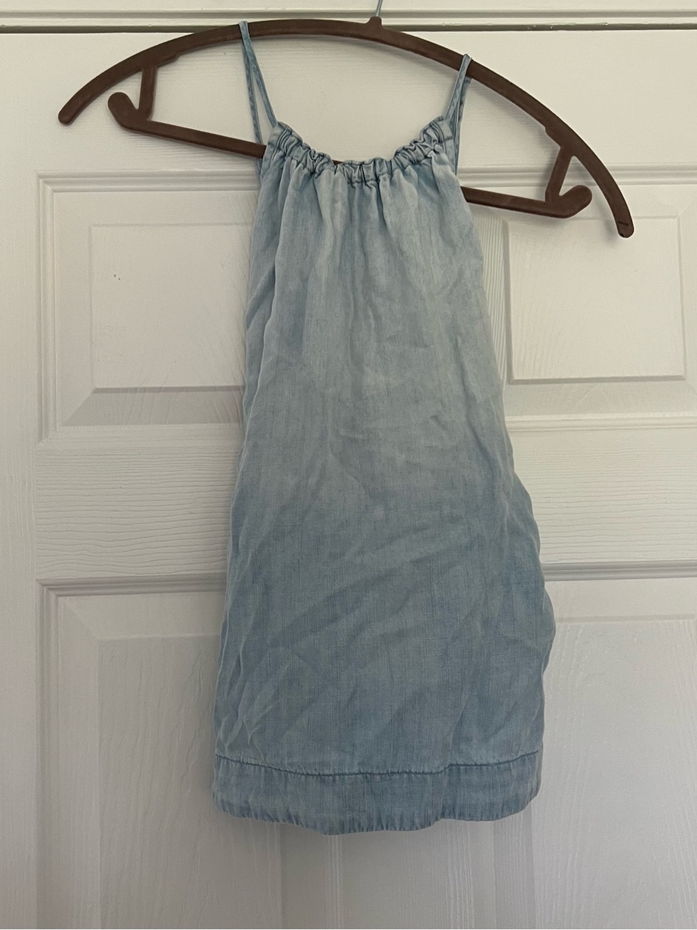 Cloth & Stone Anthropologie Light Wash Denim Halter Shirt - Pale Blue